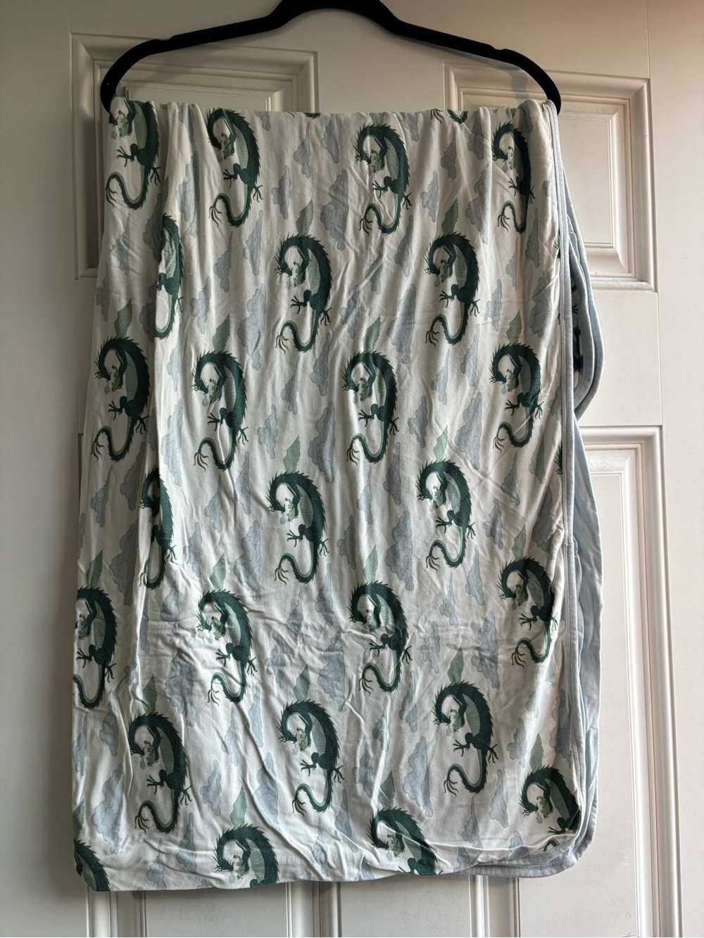 White & Green Lizard Print baby blanket  - swaddle